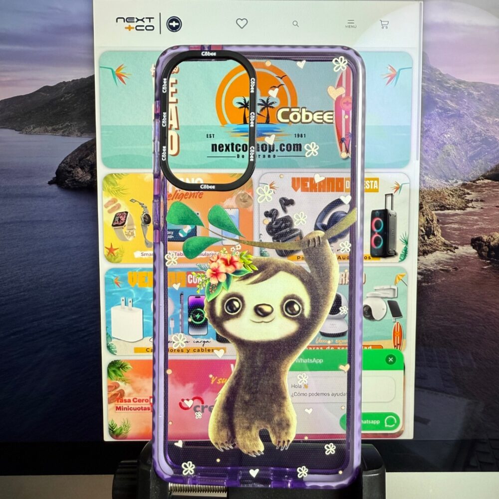 Estuche Cobee Log Samsung A73 Perezoso Morado