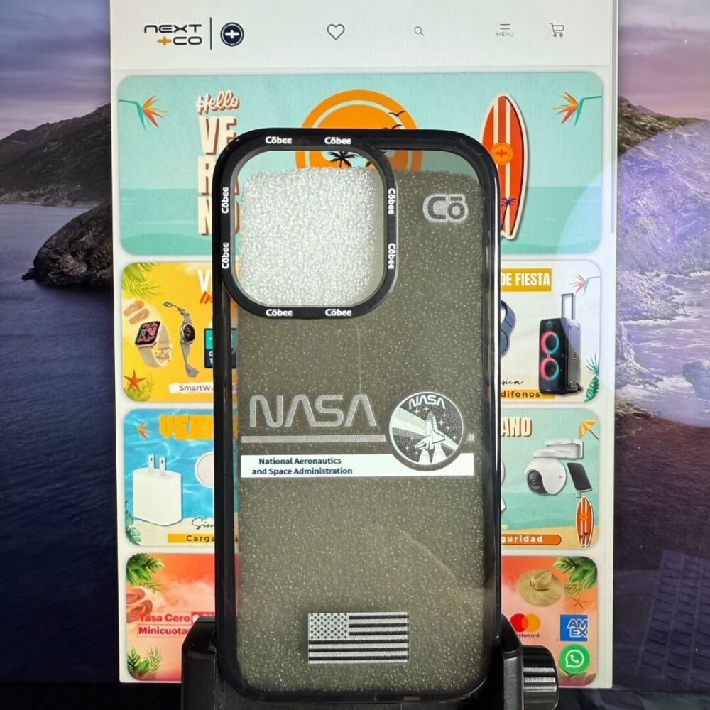 Estuche Cobee Log Iphone 14 Pro Nasa Negro