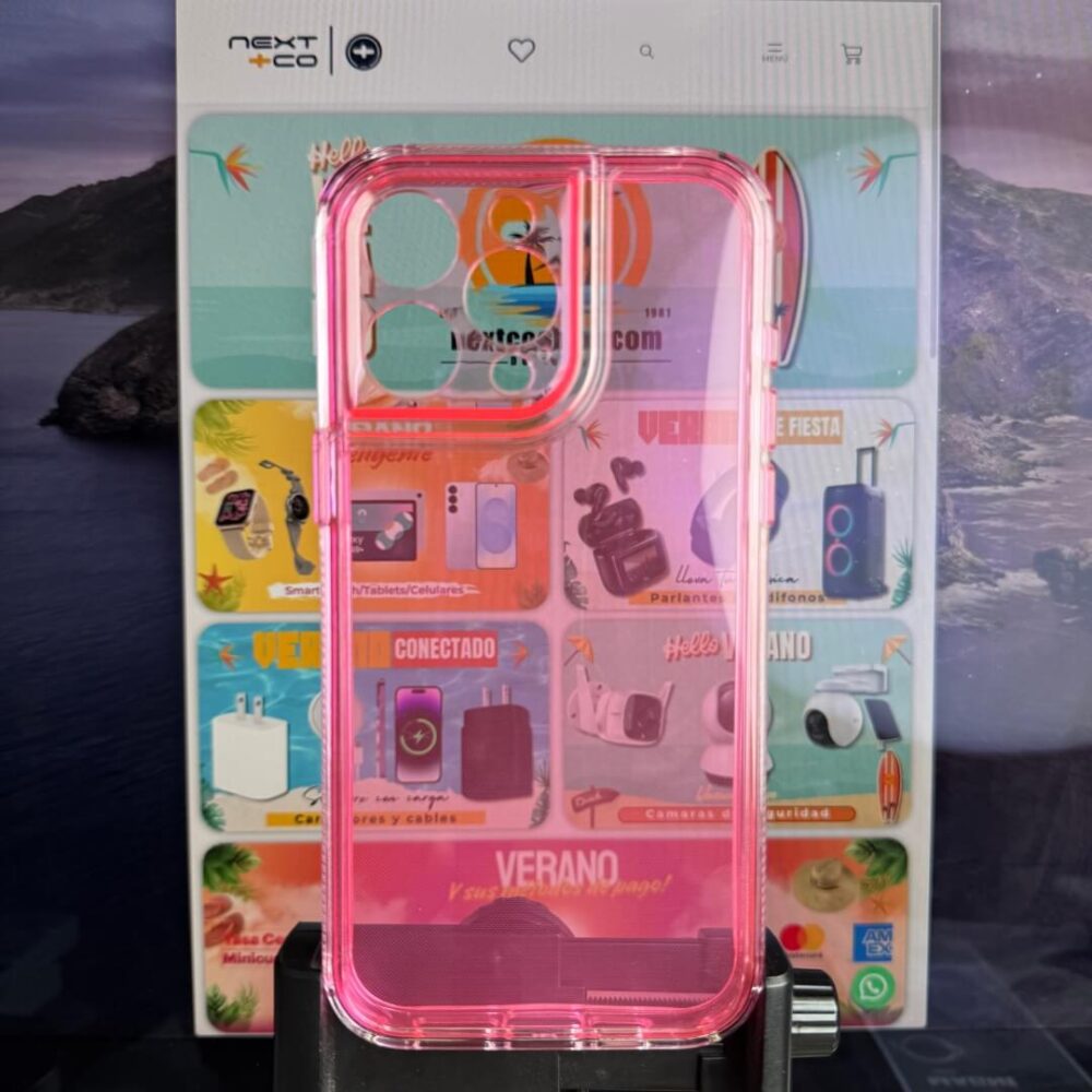Estuche Space Cristal Iphone 15 Pro Max Fucsia