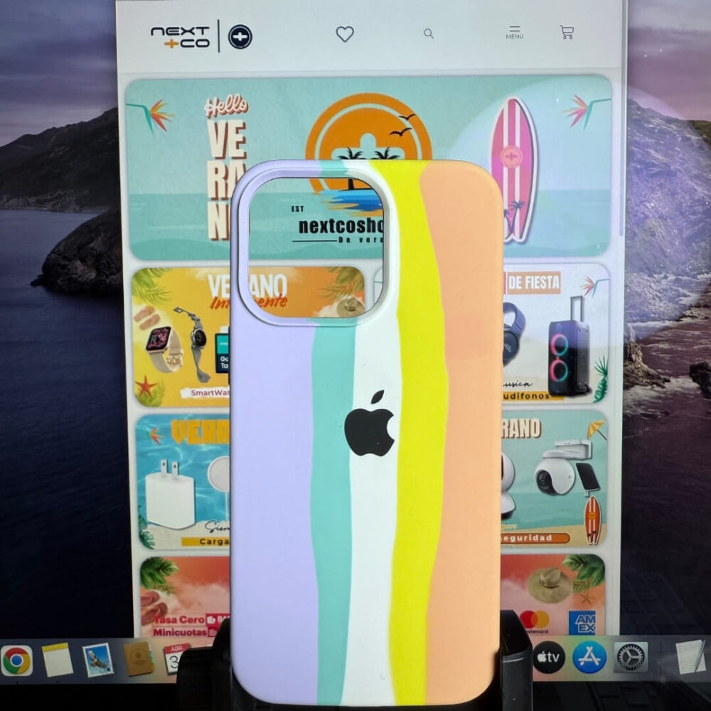 Estuche Silicon iPhone 13 Pro Multicolor Pastel Salmon