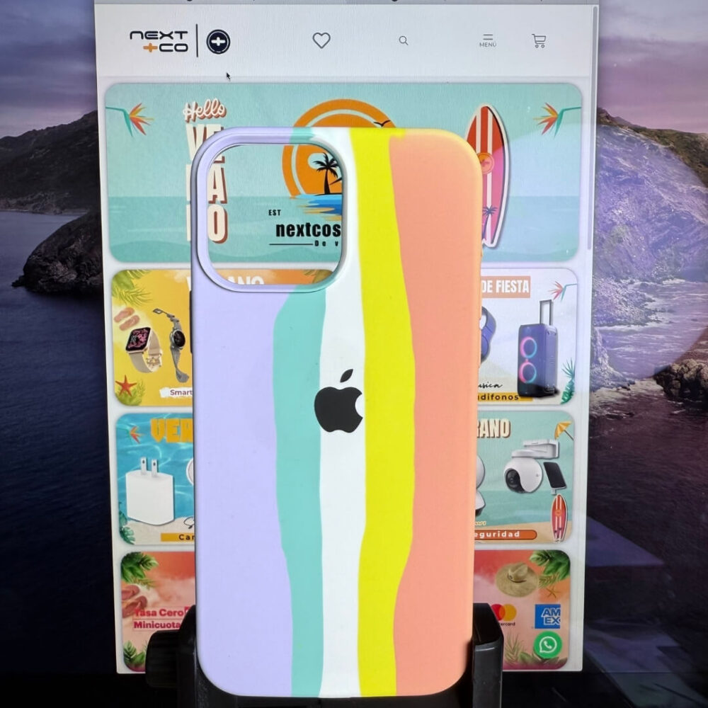 Estuche Silicon iPhone 13 Pro Max Multicolor Pastel Salmon