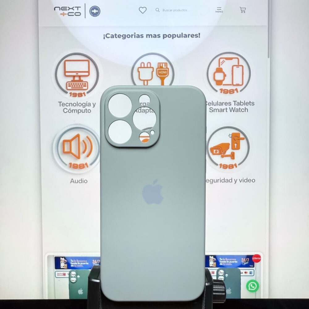 Estuche Silicon Iphone 15 Pro Max Gris
