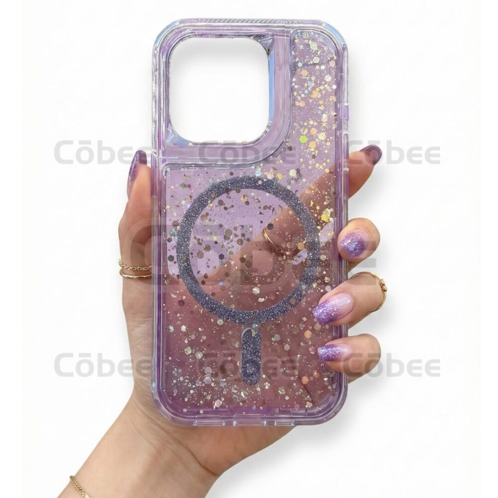 Estuche SOM Escarcha MagSafe Iphone 14 Pro Morado