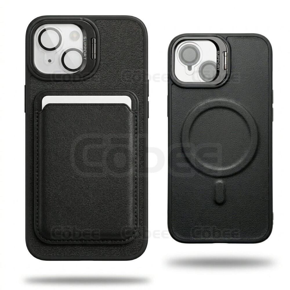 Estuche Support Wallet Magsafe con Lentes Iphone 15 Negro