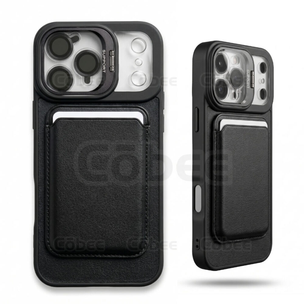 Estuche Support Wallet Magsafe con Lentes Iphone 17 Pro Negro