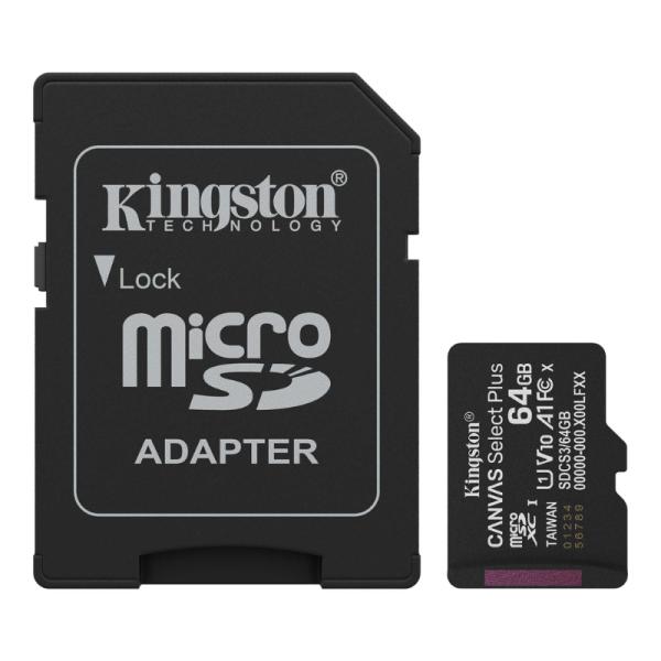 MEMORIA MICRO SDXC 64GB KINGSTON CLASE 10 UHS-I U1 100 MB/S PARA DISPOSITIVOS Y CAMARAS ANDROID SDCS3/64GB - Imagen 2