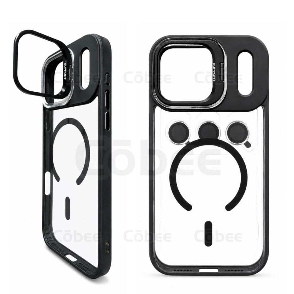 Estuche Support Magsafe con Lentes Iphone 17 Pro Max Negro