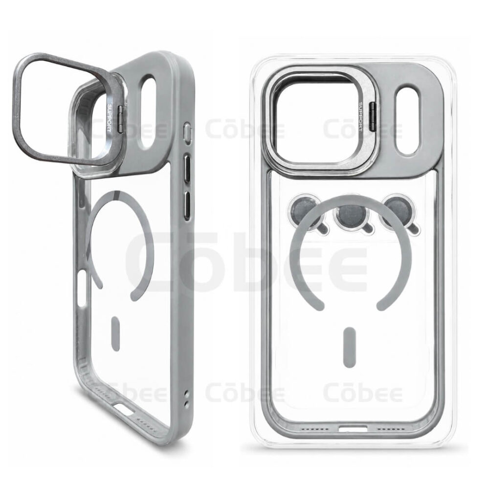 Estuche Support Magsafe con Lentes Iphone 17 Pro Max Gris