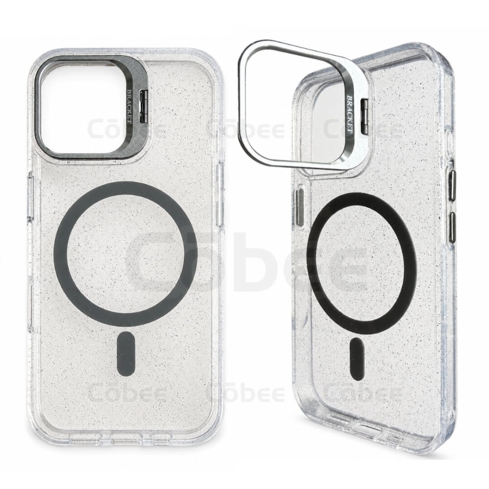 Estuche Escarcha con Soporte MagSafe Iphone 16 Plateado