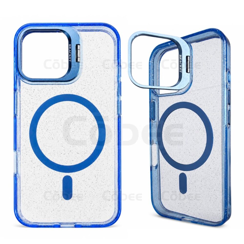 Estuche Escarcha con Soporte MagSafe Iphone 16 Azul