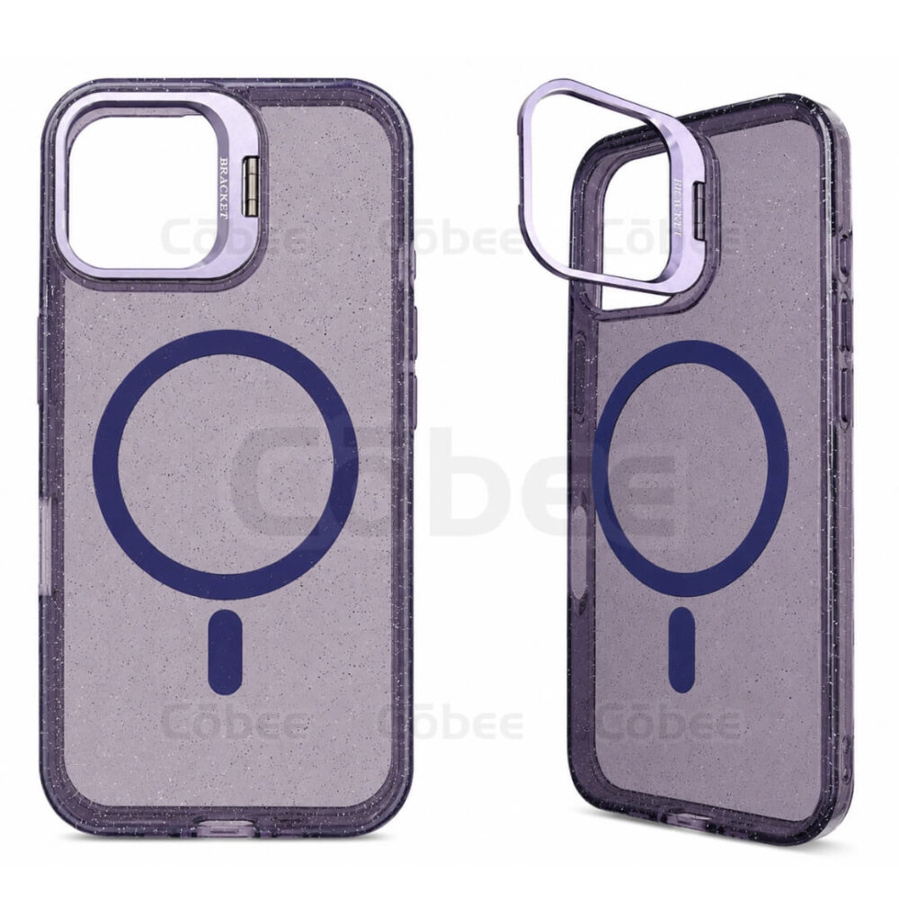 Estuche Escarcha con Soporte MagSafe Iphone 16 Morado