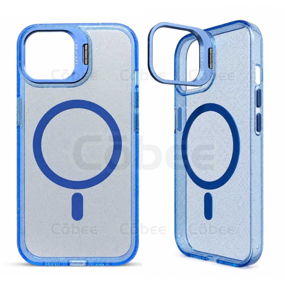 Estuche Escarcha con Soporte MagSafe Iphone 14 Azul