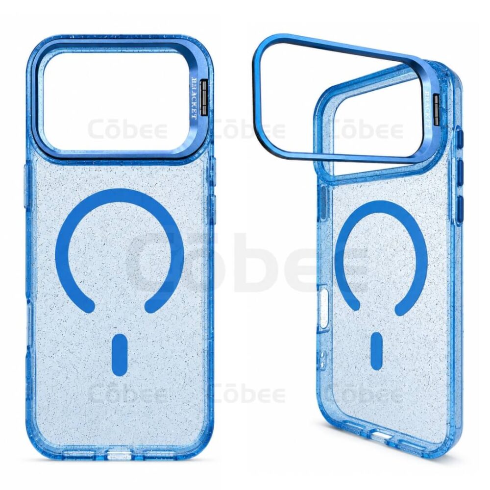 Estuche Escarcha con Soporte MagSafe Iphone 17 Pro Max Azul