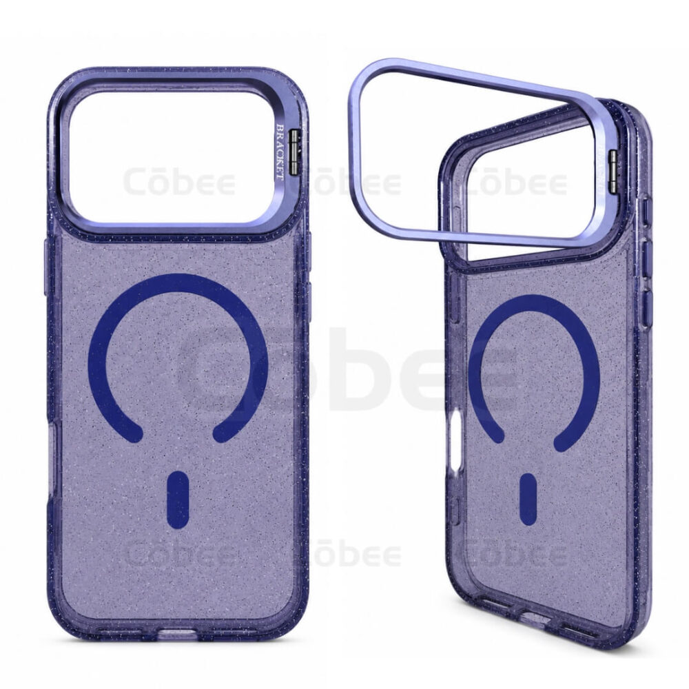 Estuche Escarcha con Soporte MagSafe Iphone 17 Pro Max Morado