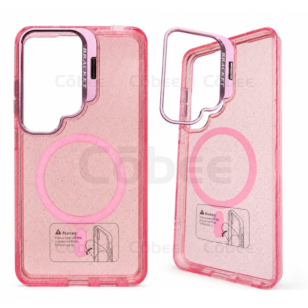 Estuche Escarcha con Soporte MagSafe Samsung S26 Ultra Rosa