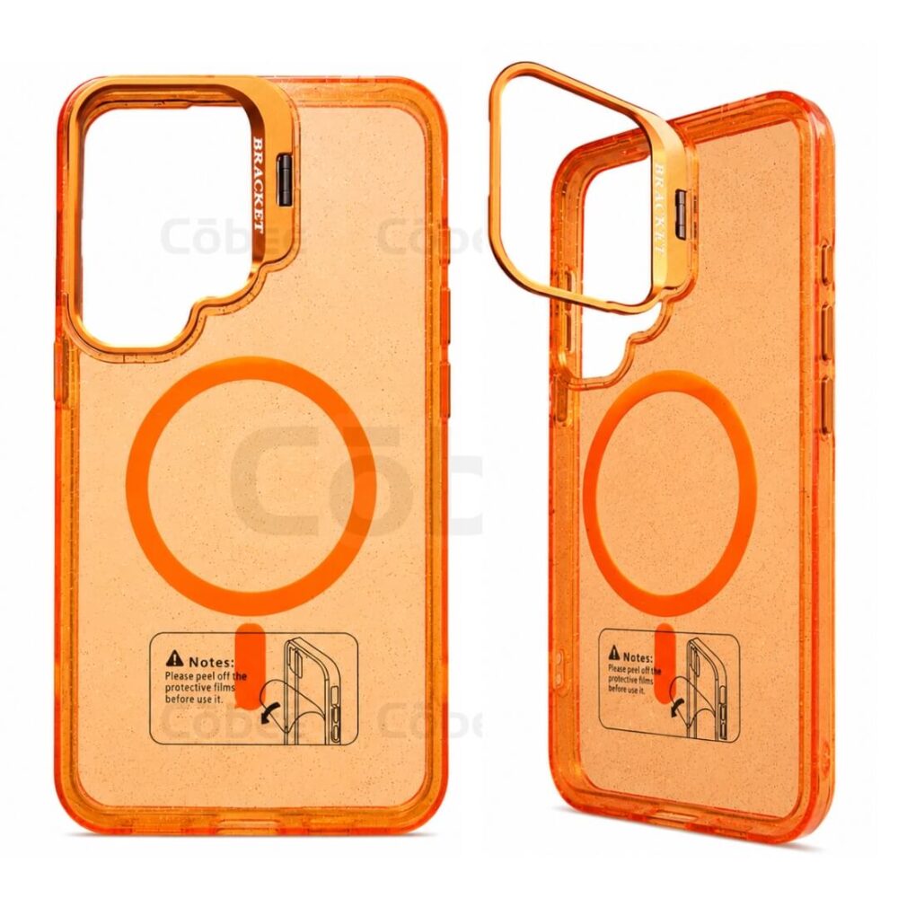 Estuche Escarcha con Soporte MagSafe Samsung S26 Ultra Naranja