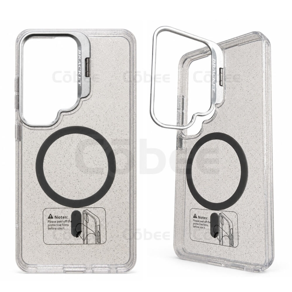 Estuche Escarcha con Soporte MagSafe Samsung S26 Ultra Plateado