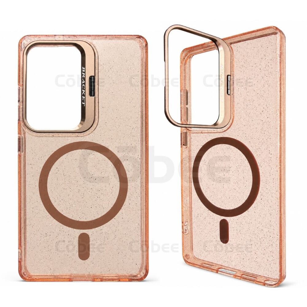 Estuche Escarcha con Soporte MagSafe Samsung S25 Ultra Cafe