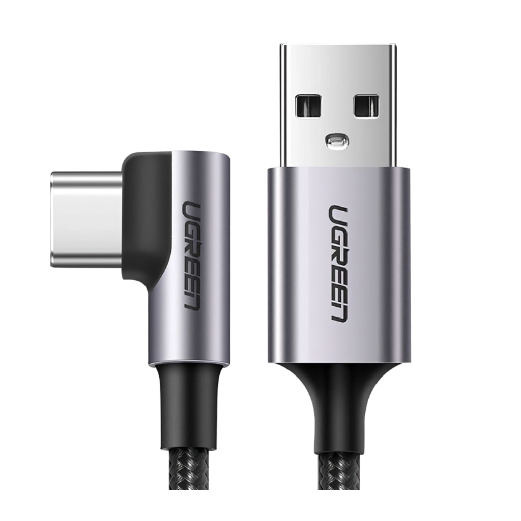 Cable Ugreen US284 USB-A A USB-C angulo recto 2 metros 50942 Gris